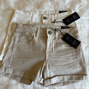 Two American Eagle Outfitters Light Beige Jean Shorts